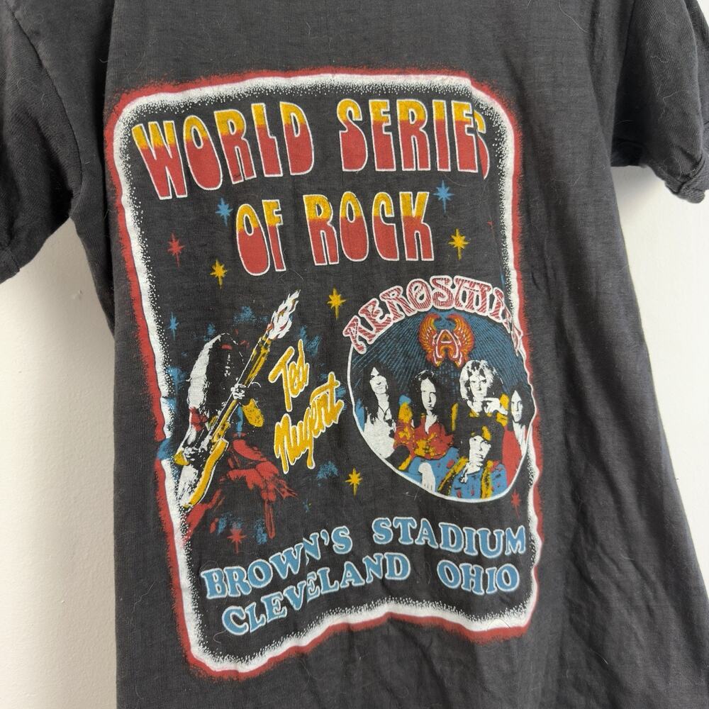 1979 AEROSMITH TED NUGENT JOURNEY AC/DC THIN LIZZY double sided tee shirt M - Picture 4 of 8